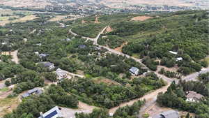 Aerial overview of property's location featuring property boundaries highlighted