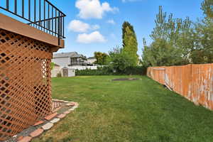 Side view of south side and Fenced backyard