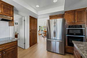 Kitchen with newer stainless steel appliances