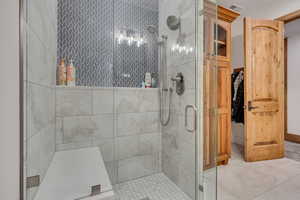 Bathroom featuring a stall shower