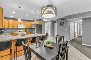 Open concept kitchen and living area