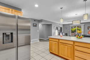 Open concept kitchen and living area