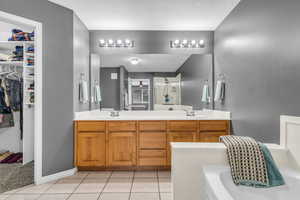 Master bathroom with walk in closet