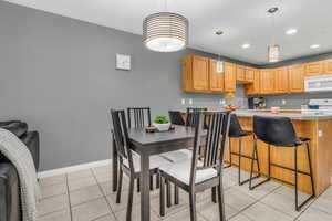 Open concept kitchen and living area