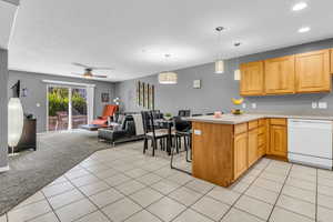 Open concept kitchen and living area