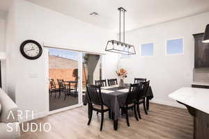 Dining room featuring light wood-style flooring