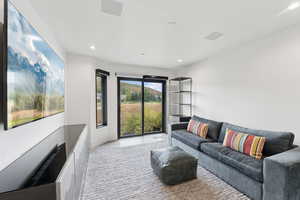 Living room featuring recessed lighting