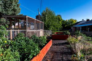 View of yard with a garden
