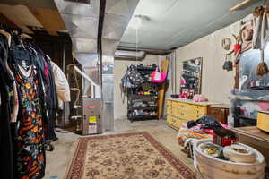 Basement with heating unit/storage