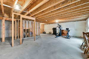 View of unfinished basement