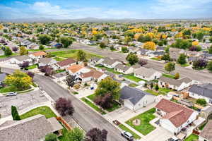 Aerial perspective of suburban area