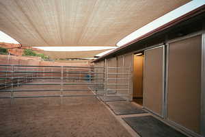 20x24 corral attached to interior 12x12 stall.