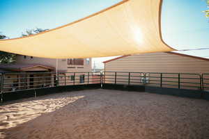 View of round pen towards home