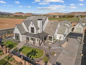 Bird's eye view of a mountain backdrop