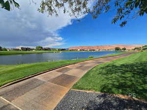 Water view featuring a mountainous background