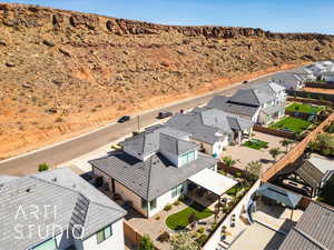 Aerial view of residential area