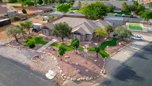 Aerial view of residential area