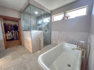 primary bathroom.  Shower has a custom steamer