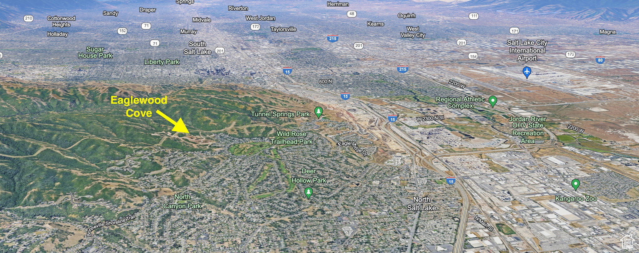 Aerial overview of property's location