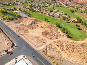 Aerial view of residential area