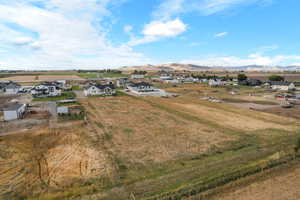 Aerial perspective of suburban area