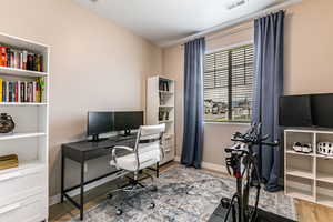 With a 3/4 bath next door, this main floor room can be a bedroom, guest room or office - flex as needed.