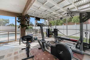 Workout room with plenty of natural light