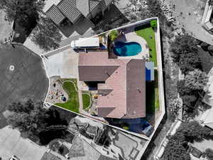 Aerial view of property's location with property boundaries highlighted