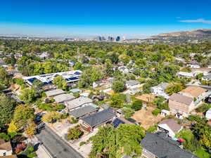 View of urban area with a mountainous background
