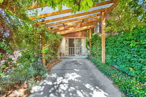 View of patio / terrace featuring a pergola