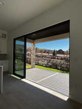 Stackable 12x8 door leading to back porch