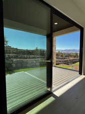 Stackable 12x8 door leading to back porch with valley, mountain views
