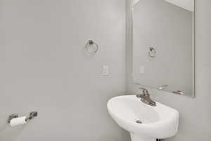 Convenient half bath on main floor