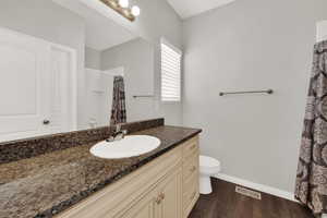 Large Master Bathroom with walk in shower and closet