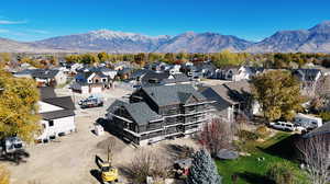 Bird's eye view of a mountain backdrop