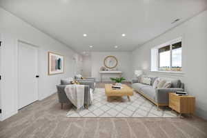 Basement living room/Virtually Staged