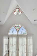 Detailed view of Sego Lily Stained Glass