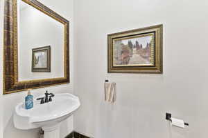 Half bathroom featuring a sink