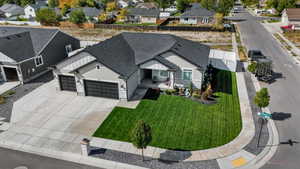 Aerial view of residential area