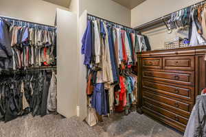 Spacious closet featuring carpet