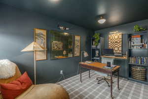 Office space with carpet floors