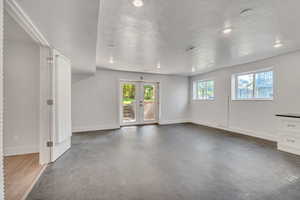 Basement Flex family room/rec room with walk out