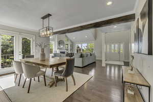 Formal dining area and formal living room