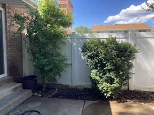 View of home's exterior with brick siding