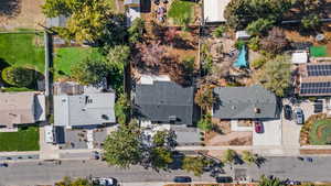 Aerial view of residential area