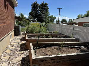 View of yard with a garden