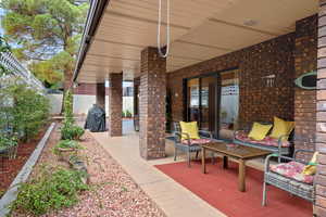 View of patio featuring grilling area
