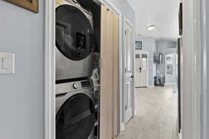 Laundry closet in hallway