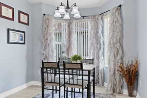 Dining area close up