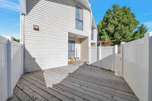 Wooden terrace with a gate